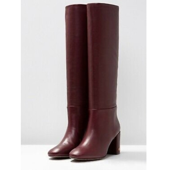 Tory Burch Brooke Slouchy Boots in Burgundy - Picture 3 of 8